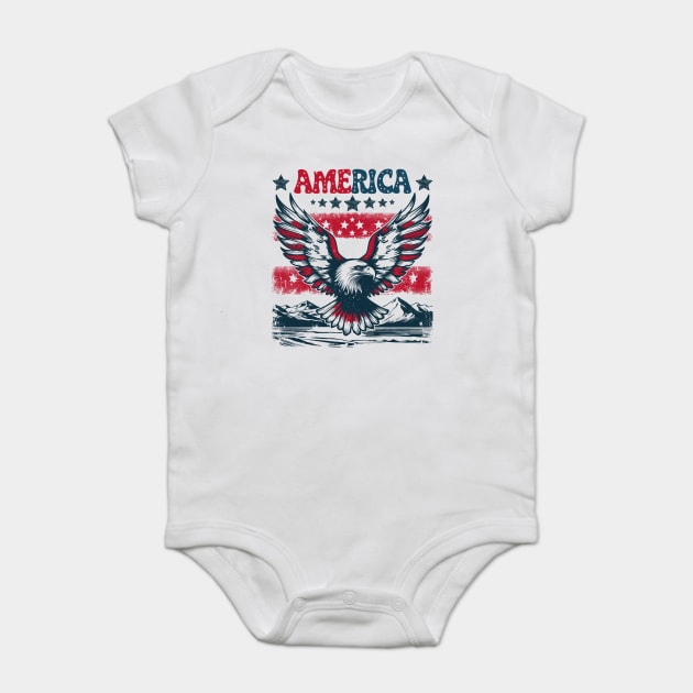 Eagle American Patriotic Baby Bodysuit by JessArty